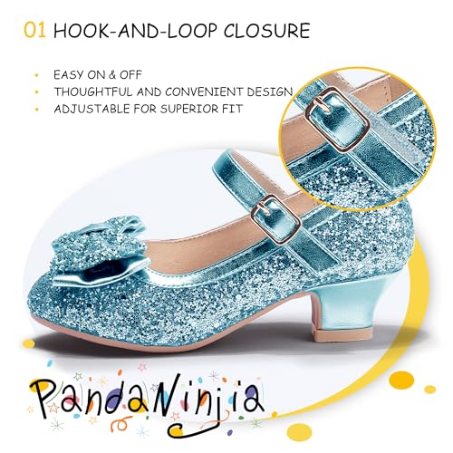 Image of PANDNAINJIA Girls Dress Shoes Toddler Heels Mary Jane Pumps