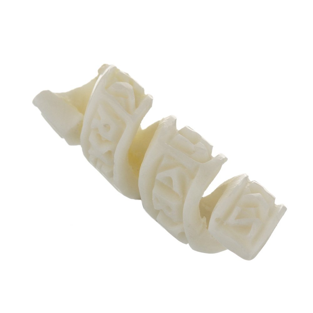 NKlaus Viking hair ornament beard bead RUNA runes bone curl bead 6437, White