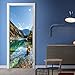 Produktbild KUNHAN Türtapete selbstklebend Blaues Meer Und Blauer Himmel Landschaftsmalerei 3D Tür Aufkleber Entfernbare wasserdichte Wandaufkleber Schlafzimmer Schlafzimmer Wohnzimmer Renovierung Tapete