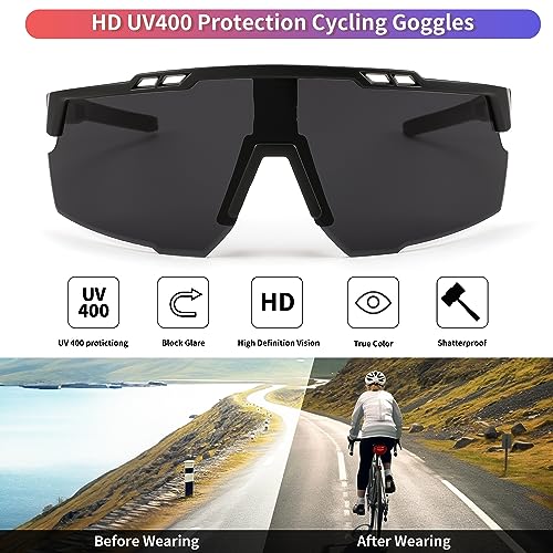 FEISEDY Sports Sunglasses for Men and Women, UV400 Protection Cycling Goggles Golf Baseball Driving Fishing B0022 — view 5