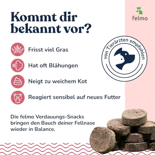 felmo Verdauungs-Snacks für Hunde (180g) mit Lamm & Bierhefe