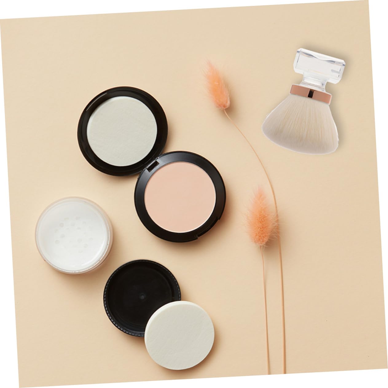 Healeved 2pcs Powder Blusher Brush Women Makeup Brushes Pro Foundation Brush and Blush Brush Set Soft Bristles for Face Powder Foundation Applicati