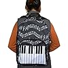 Punk Oxford Mochila con diseño de notas musicales, para la escuela, Niños y Niñas, Elegante, Arte (4 Colores), Keyboard black #1
