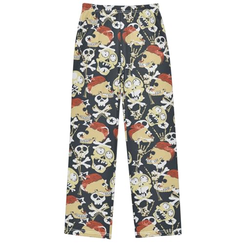 Boy's Pants Scary Monster Bone Skull Zombie Jogger Pants Elastic Long Bottoms Trousers with Pockets 6-14 Years
