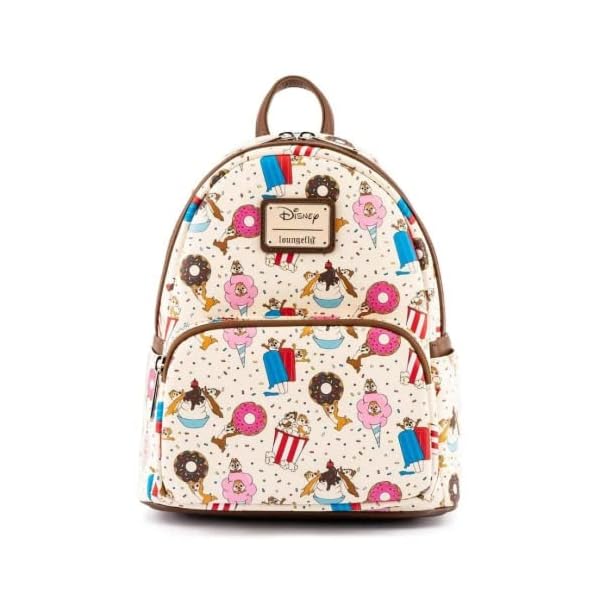 Loungefly Disney Chip and Dale Snackies All Over Print Womens Double Strap Shoulder Bag Purse