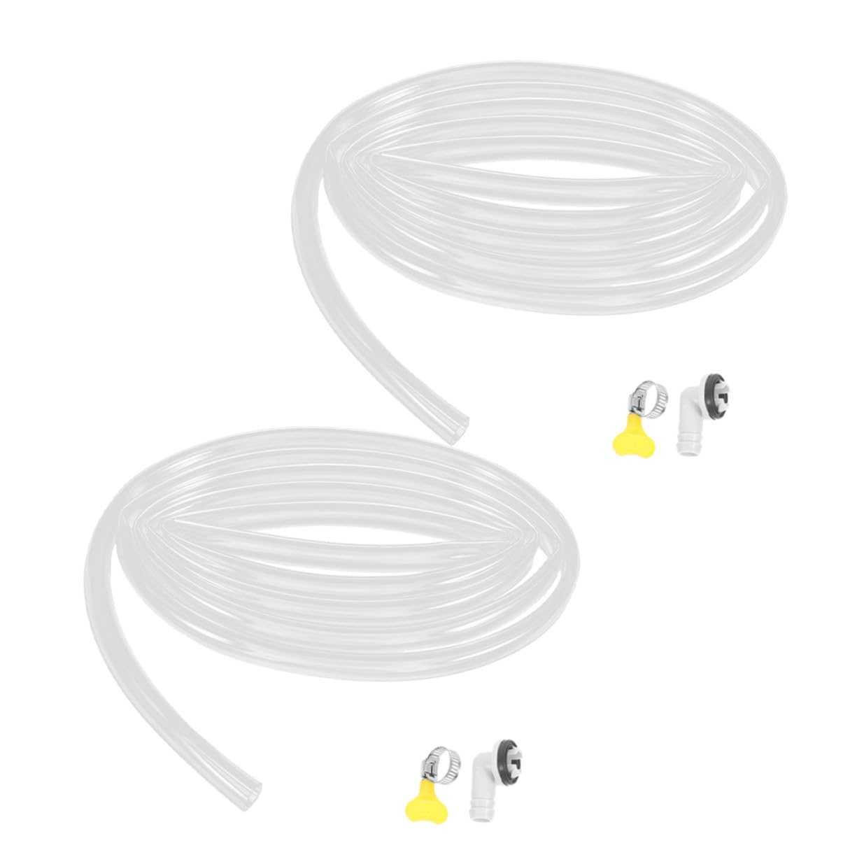 Tubo Scarico Condensa Condizionatore 2pezzi 10ft con Raccordo | Atmosfera Estiva, Pvc e Acciaio Inossidabile, Adattatore di Scarico per Unità Domestiche e Scarico Esterno