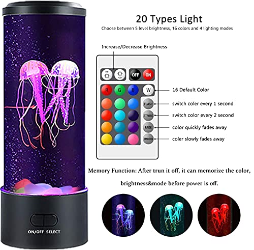 Kammoy Jellyfish Lamp, Electric Jellyfish Lava Lamp For Adults, Jellyfish Tank Table Lamp, Color Changing Jellyfish Aquarium, Home Decor And Room Mood Light Attached With 8 Free Luminous Stones #TOP3