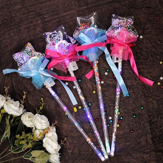 Prime Led Flash Magic Wand Fairy Light Sticks for Kids Boys Girls| Glow in Dark Light Sticks| Party Gift Items-2 Pcs