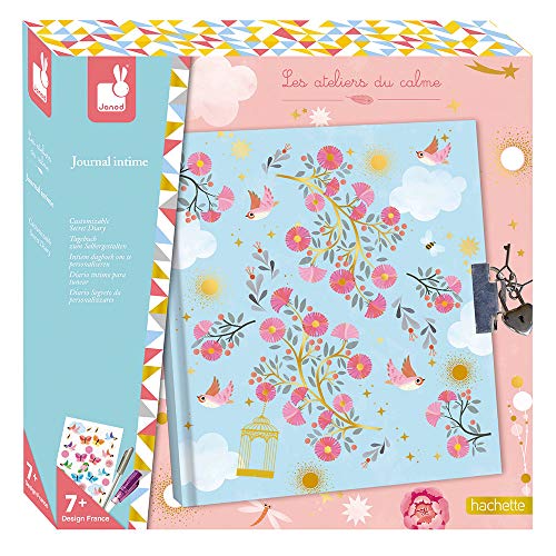Janod Set Créatif Journal Intime - Loisirs Créatifs Papeterie - 4 Accessoires - Imagination et Création - Dès 7 Ans