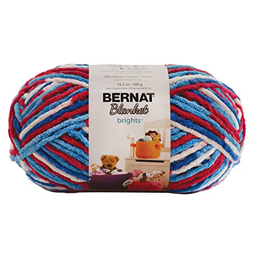 Image of BERNAT BLANKET BRIGHTS YARN 300G 10.5 OZ, RED, WHITE AND BOOM