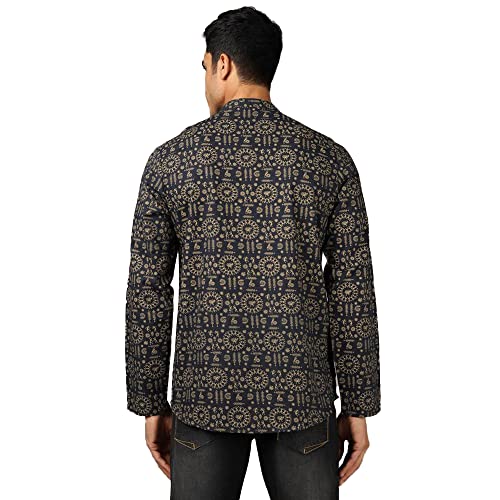 Image of by Shoppers Stop Printed Slim Fit Cotton Mens Casual Wear Kurta