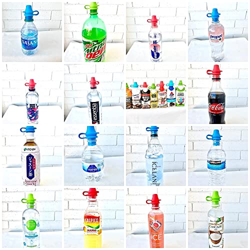 Kiddikap- No Spill Silicone Bottle Top Spout 3 Pack Bundle (Red, Blue, Green) Bpa Free #TOP7
