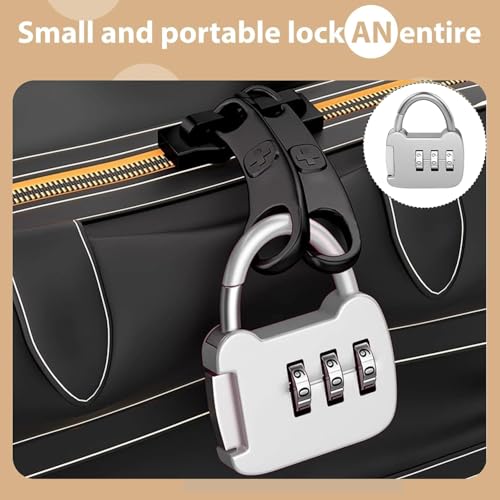 Image of NUDFSY 3 Pcs Number Lock, Small Combination Padlock 3 Digit TSA Locks For Luggage, Gym Lock Locker For Door Travel Suitcases Small Lock Case Pantries Cabinets,Multicolour