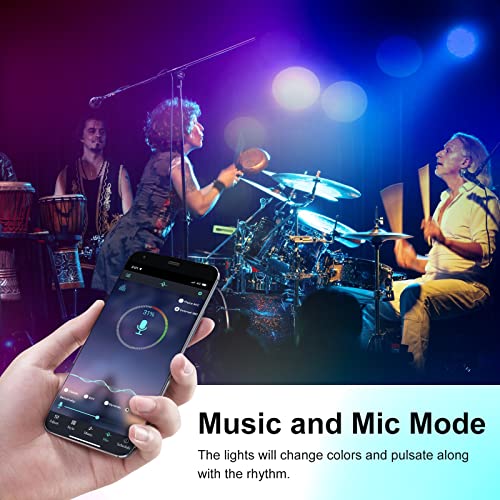 Image of PSTAR Led Strip Lights,50ft Music Sync Color Changing RGB led Strip Lights with App Control Bluetooth LED Lights,USB-Powered,for Room TVs Computer Home Cinema Party Decorations