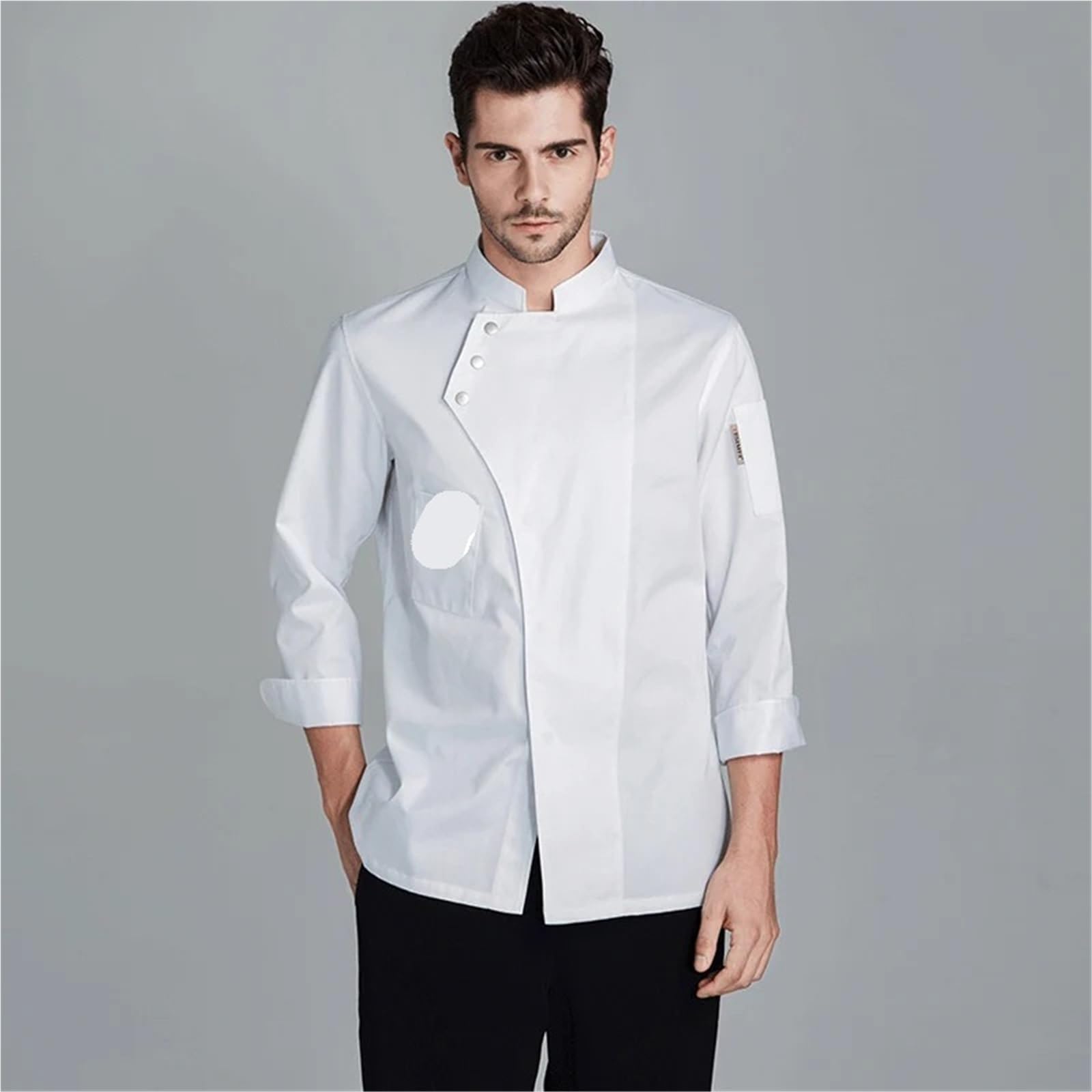 Divisa Da Cuoco Camice da cuoco for catering, camice da ristorante, cucina, chef, panettiere, uniforme da lavoro, abbigliamento da hotel, giacca da cuoco, tuta da cameriere for bar Per Chef(WHITE,XXL)