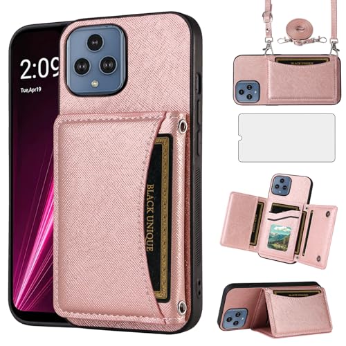 Étui T-Mobile Revvl 6 5G Asuwish en cuir avec protège-écran