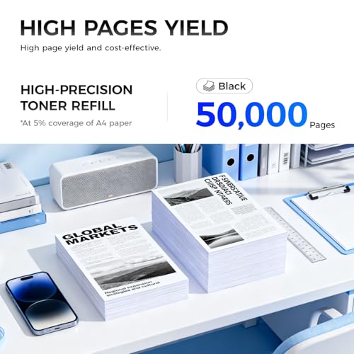 Image of W9004MC Black Toner Cartridge High Yield with Chip Replacement for HP W9004MC Toner Compatible for HP Managed E60155dn E60165dn E60175dn E60055dn E60065dn E60075dn MFP E62655 E62665 E62675 Printer Ink