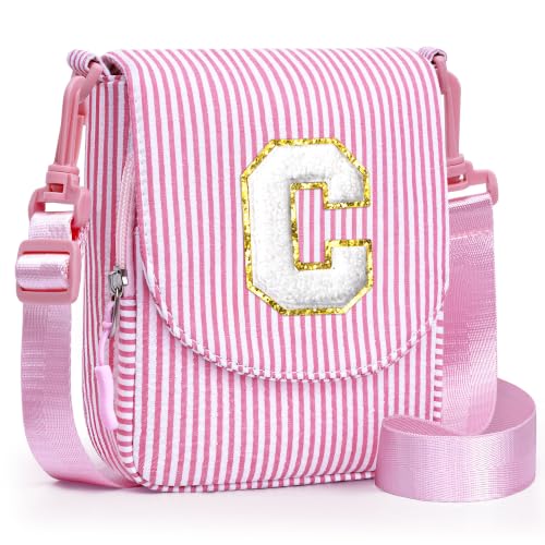 YOOLIFE Regalos de cumpleaños para niñas de 4, 5, 6, 7, 8, 9, 10, 11, 12, 13, 14, 15 años, bolsas cruzadas con inicial, bolsas para teléfonos móviles, bolsas personalizadas para hermanas, mujeres