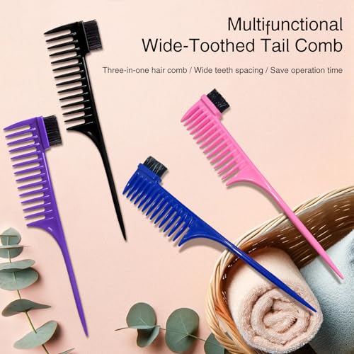 Set de 4 peines para peinar cabello unisex miniatura 2