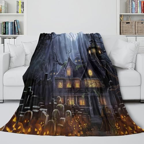 Couverture microfibre Halloween 150x200cm plaid gothique lavable - 6