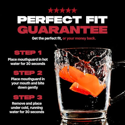 SAFEJAWZ Sports Mouthguard Slim Fit, Adult and Junior Mouth Guard with Case for Boxing, Basketball, Lacrosse, Football, MMA, Martial Arts, Hockey and All Contact Sports (Adult 12+ Years, Orange) - Thumbnail 4