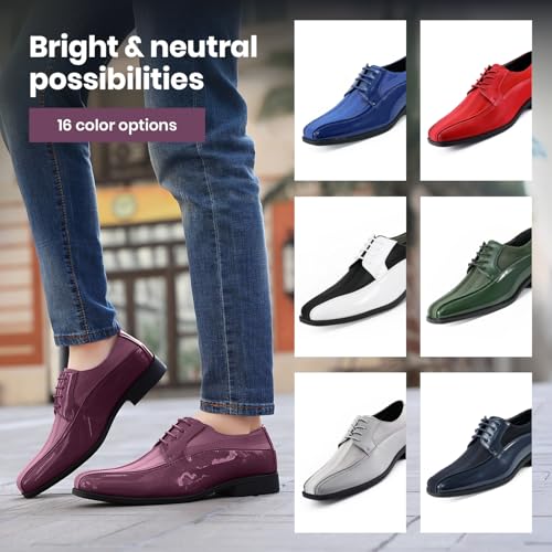 Image of Viotti 179, Casual Dress Oxford Shoes for Men, Satin Striped Lace-Ups, Men's Business Casual Leather & Satin Shoe, for All Formal Occasions