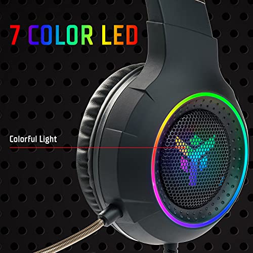 Cuffie Gaming H430 - Cuffie Gaming con Microfono Flessibile. Cuffie da gioco con Controllo del volume, cancellazione rumore esterno, colori LED. Adatti per PC e console - Cuffia gaming - Immagine 4
