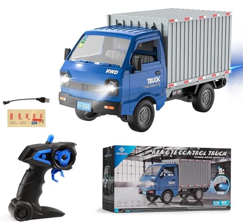 Image of RC Car 1 /16 RC Drift Car RTR Remote Control Racing Pickup Truck 2WD Truck Drift Crawler Off Road 2.4G with Spray Music and Light Vehicle Hobby Grade Toy Model for Kids and Adult (A-Blue)