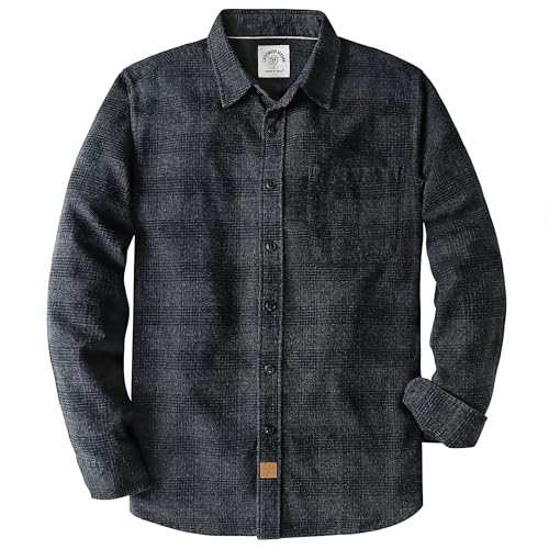 Dubinik® Flanellhemd Herren Kariert Button Down Outdoor Baumwolle...