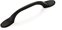 Amerock Ravino Matte Black Cabinet Pull - 3in (76mm) Center-to-Center Drawer Handle, Transitional Style Hardware BP21935FB