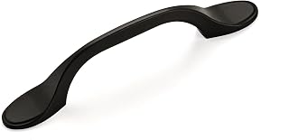 Amerock Ravino Matte Black Cabinet Pull - 3in (76mm) Center-to-Center Drawer Handle, Transitional Style Hardware BP21935FB
