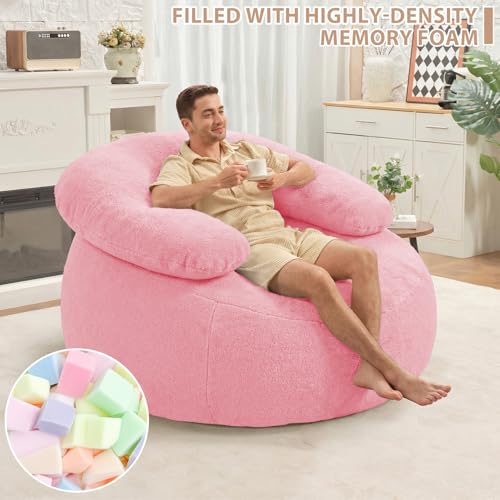 HABUTWAY Giant Bean Bag Chair, Oversized Beanbag Chair with Filler, Ultra Soft Teddy Fleec - image 5