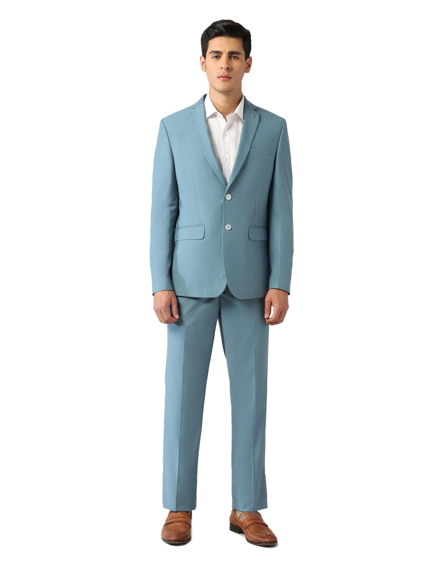 arrow Men's Solid Tailored Fit Formal Two Piece Suit-picture-32
