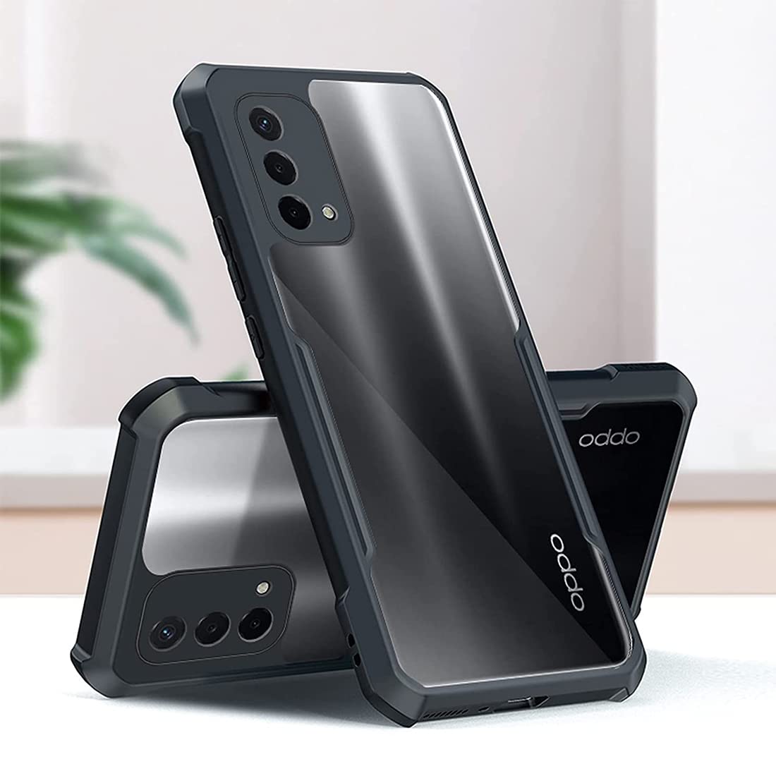 Fashionury Shockproof Crystal Clear Back Cover for Oppo A74 5G | Protective Design | 360 Degree Protection Transparent Back Cover for Oppo A74 5G (PC, TPU | (Black Bumper) (B0CZP642P4) Amazon Price History, Amazon Price Tracker