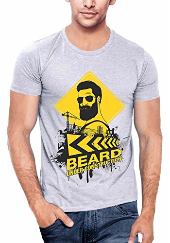 Image of Wear Your Opinion Men's Cotton Half Sleeve Graphic Printed T-Shirt(Design: Beard Construction)