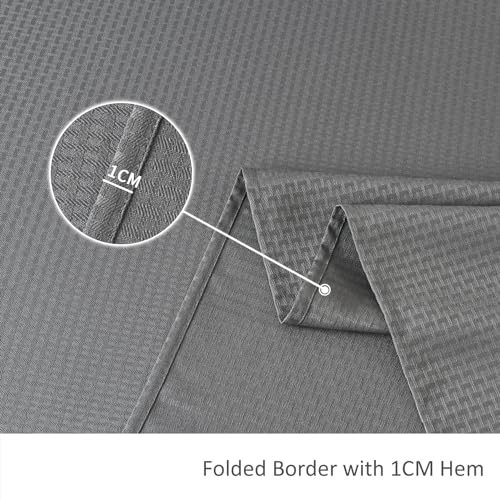 Image of maxmill Rectangle Tablecloth Weaved Texture Design Water Resistant Spill-Proof Soft Washable Table Cloth for Dining Room Decoration, Banquet Parties Event Holiday Dinner, 52 x 84 Inch Charcoal Gray