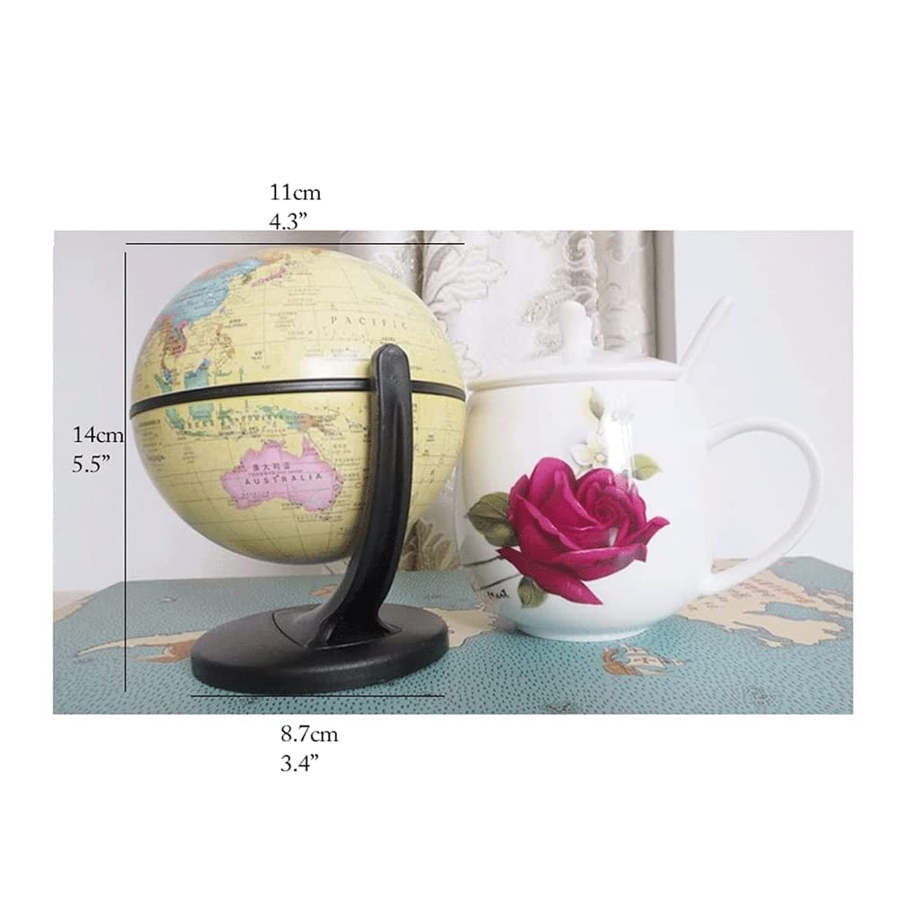 OLOTU Globe éducatif Globe de Bureau Antique de 11 cm/4,3 Pouces Globe Politique avec Base à Pivot Unique Globe terrestre de Bureau Facile à Lire pour Les Enfants et Les Adultes Globe Politique