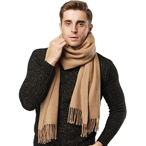 Bufanda de cachemira chal mujeres hombres pashmina Bufandas suaves de lana de invierno cálido Regalo para damas Niña chico, Grande Grueso negro gris rosado rojo azul -Camel