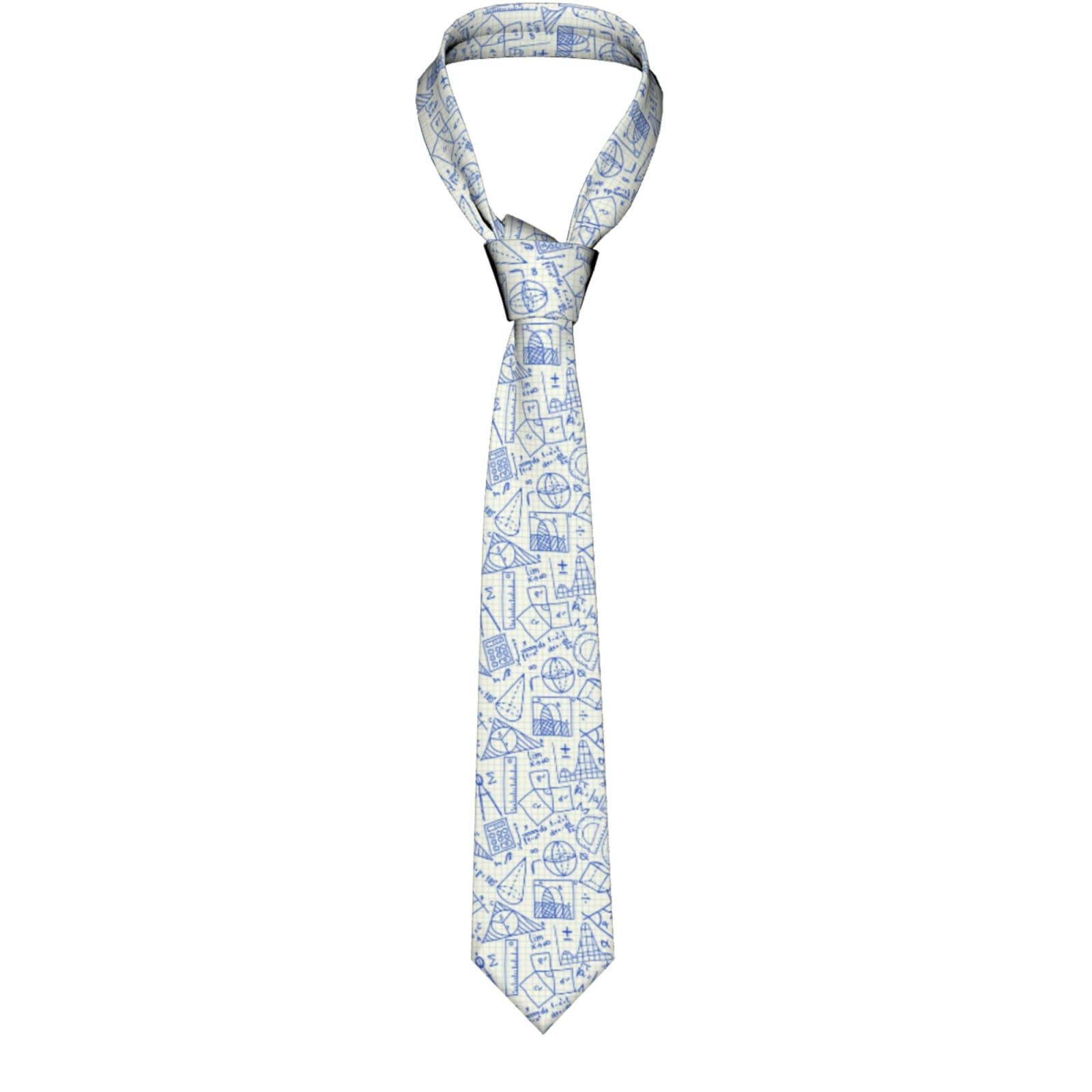 Beeoficepeng Unisex As Picture Mens Ties Mathematical Pattern Men's Neckties Business Neckties Suit Tie Soft Wedding Gentleman Formal Tie