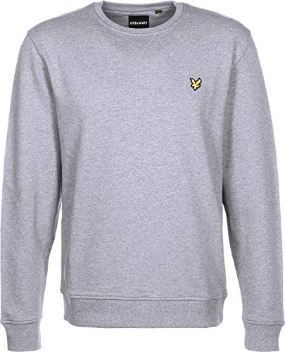 Lyle & Scott Crew Neck Sweatshirt Sudadera, Gris (Mid Grey Marl T28), Small para Hombre Cover
