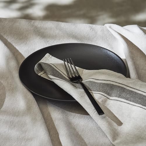 Image of Porto by Stone Lain Semplice 12-Piece Premium Kitchen & Dining Dinnerware Set Stoneware, Black Matte, Crafted in Portugal, Dishwasher and Microwave Safe Scratch-Resistant Dish Set for 4