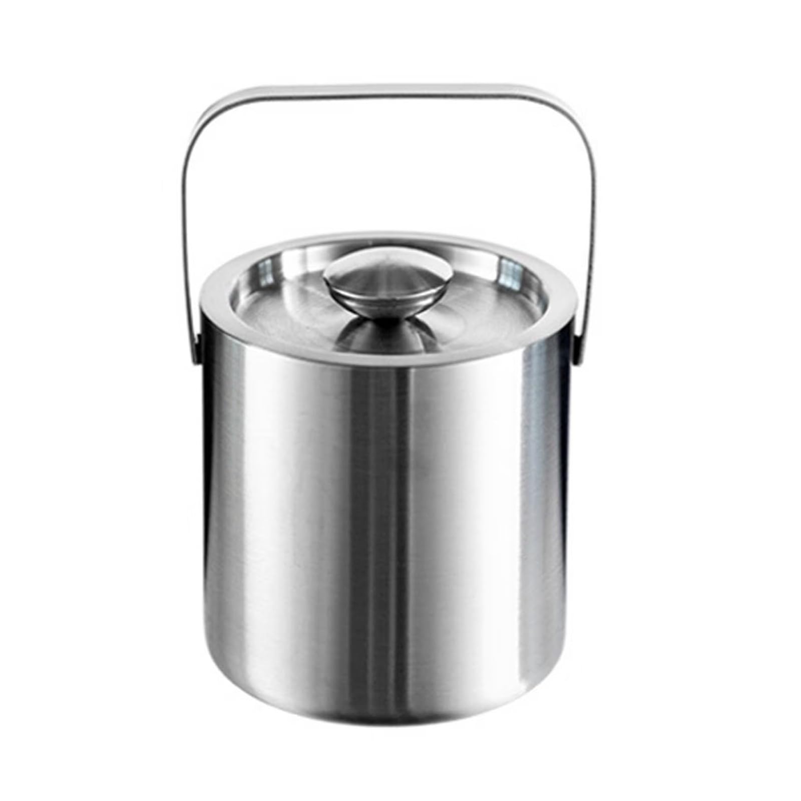 Cubo de Botella de Cerveza Cubitera de metal de doble pared con tapa, cubeta de hielo aislada de acero inoxidable de 1,3 l for coctelería, vino, accesorios de bar en casa, fiestas, cubeta de champán,