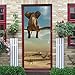 EQNLJA Etiqueta De La Puerta 3D Murales Elefante animal del desierto Pegatinas De Puerta Vinilo Papel Tapiz Carteles Pegatinas de Pared Para Dormitorio, cuarto de niños Decoraciones regalo 84x205cm