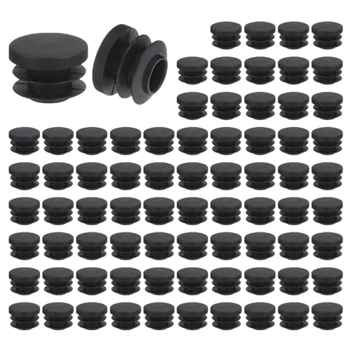 uxcell Round Plastic Plug,19mm(0.75") OD Furniture Leg Pipe Insert 76Pcs