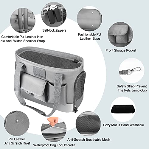 Johomviin Dog Carrier, Cat Carrier, Pet Carrier, Foldable Waterproof Premium Oxford Cloth Dog Purse, Portable Bag Carrier For Small To Medium Cat And Small Dog（Grey） #TOP2