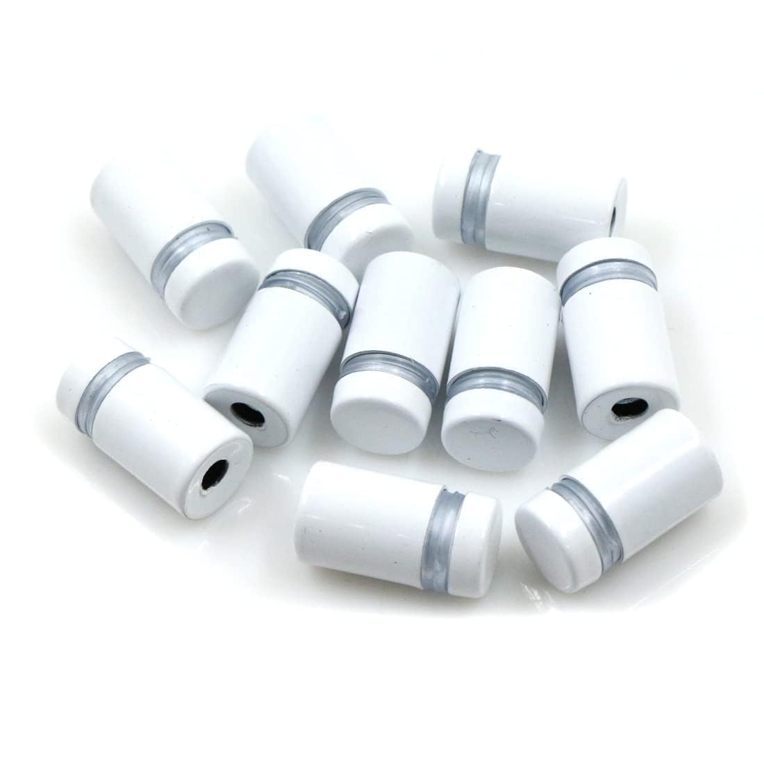 Vite Pubblicità Viti di Fissaggio Bulloni - 12pcs Distanziatori a Vite per Insegne e Occhiali, Acciaio Inossidabile (Bianca 12x20 mm)