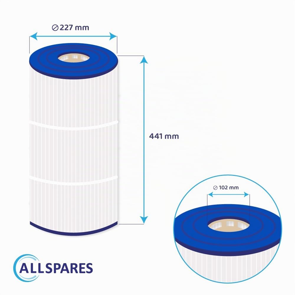 AllSpares Cartucho de filtro de piscina de repuesto para Hayward StarClear CX760RE | CX0760RE | C751 | C0751 | Ø227 x 441 mm | Apertura 102 mm