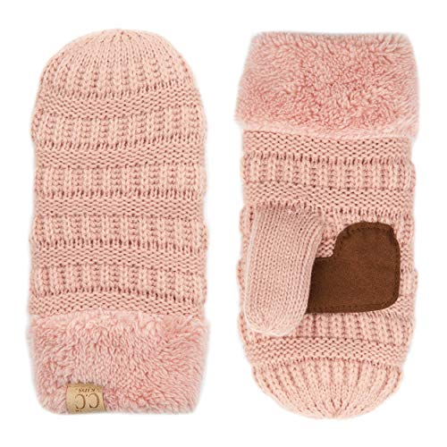 C.C Colorful Ribbed Knit Children's Mittens – Warm, Soft & Cozy Winter Gloves