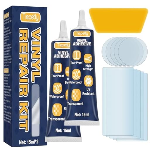 Vinyl Repair Kit Transparent, Air Mattress Patch Kit Heavy Duty, Pool Liner Patch Waterproof, for TPU, EVA, ABS, PVC, Inflatables, Swimming Pool, etc (15ml, 2pack)