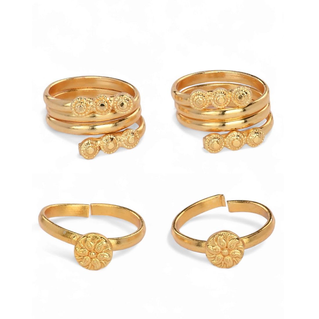 aanyacentric Set of 2 Pair Toe Rings Adjustable, Traditional & Fashionable Accessories-picture-39